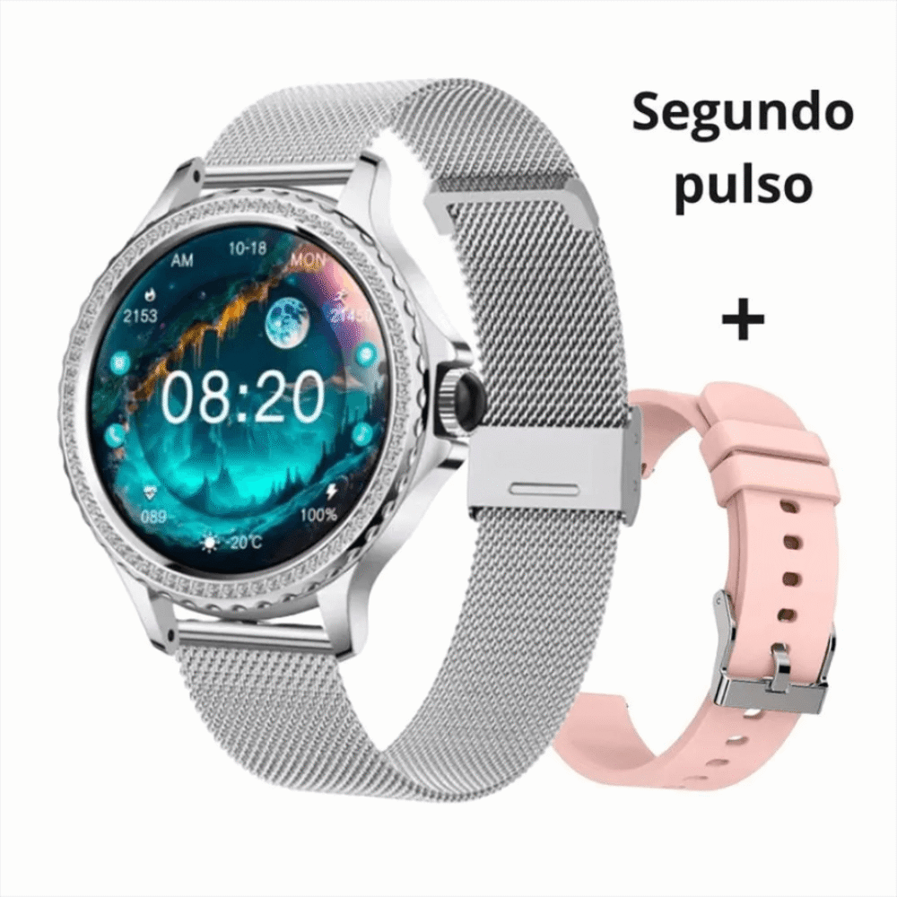 Reloj Inteligente Mobulaa Amor Dama Plateado